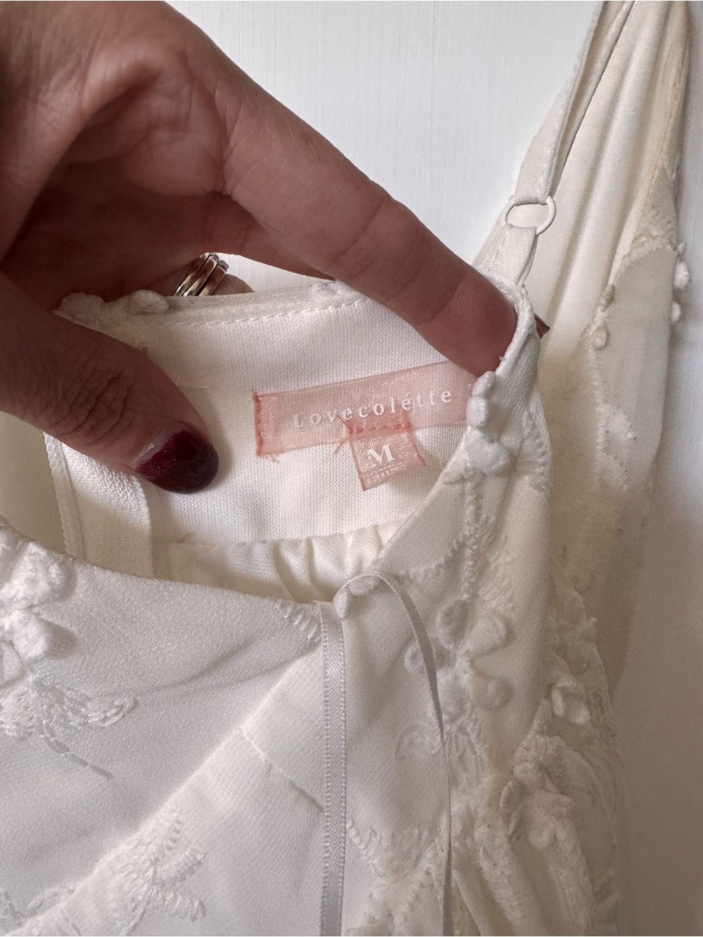 White Lace Mini Dress with Floral Detailing - Picture 6 of 6